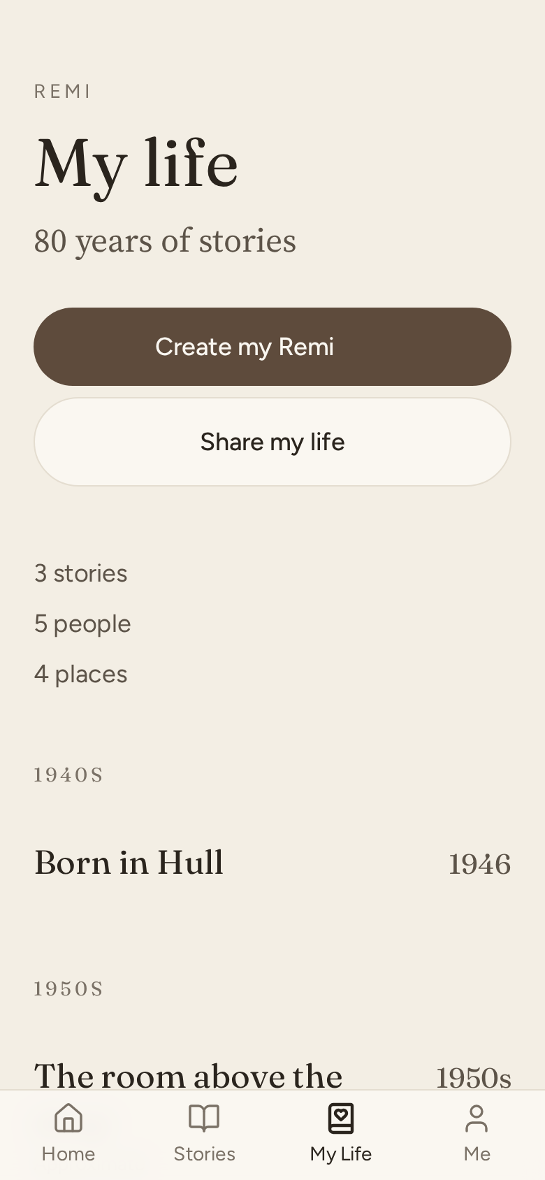 Remi My life screen